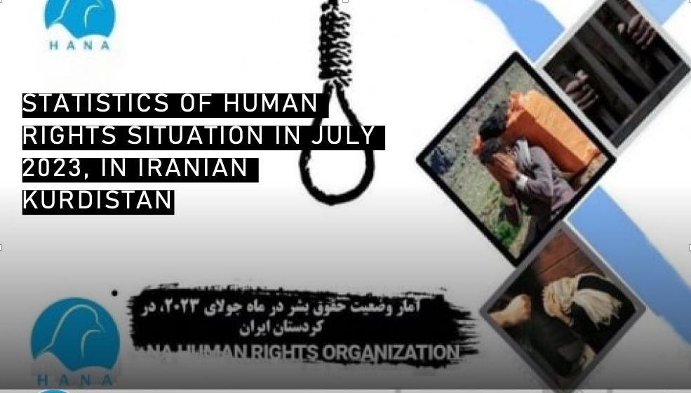 Statistics of human rights situation in July 2023, in Iranian Kurdistan