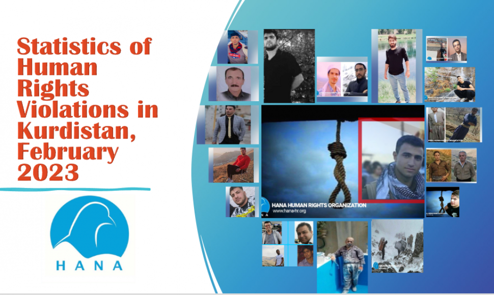 Statistics of human rights violations in February 2023, in Iranian Kurdistan