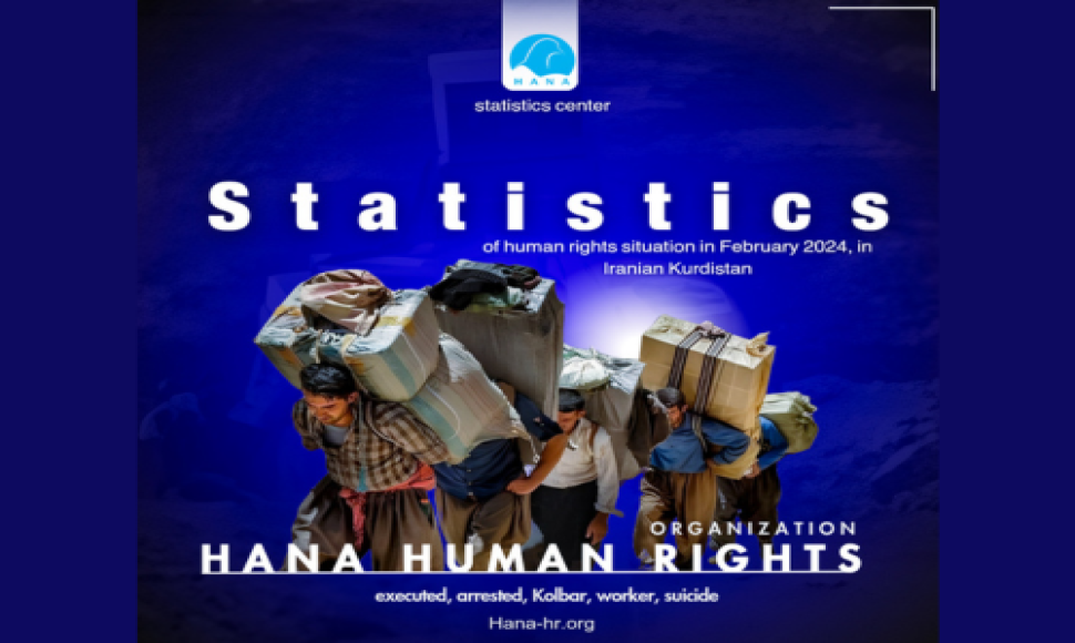 Statistics of human rights situation in February 2024, in Iranian Kurdistan